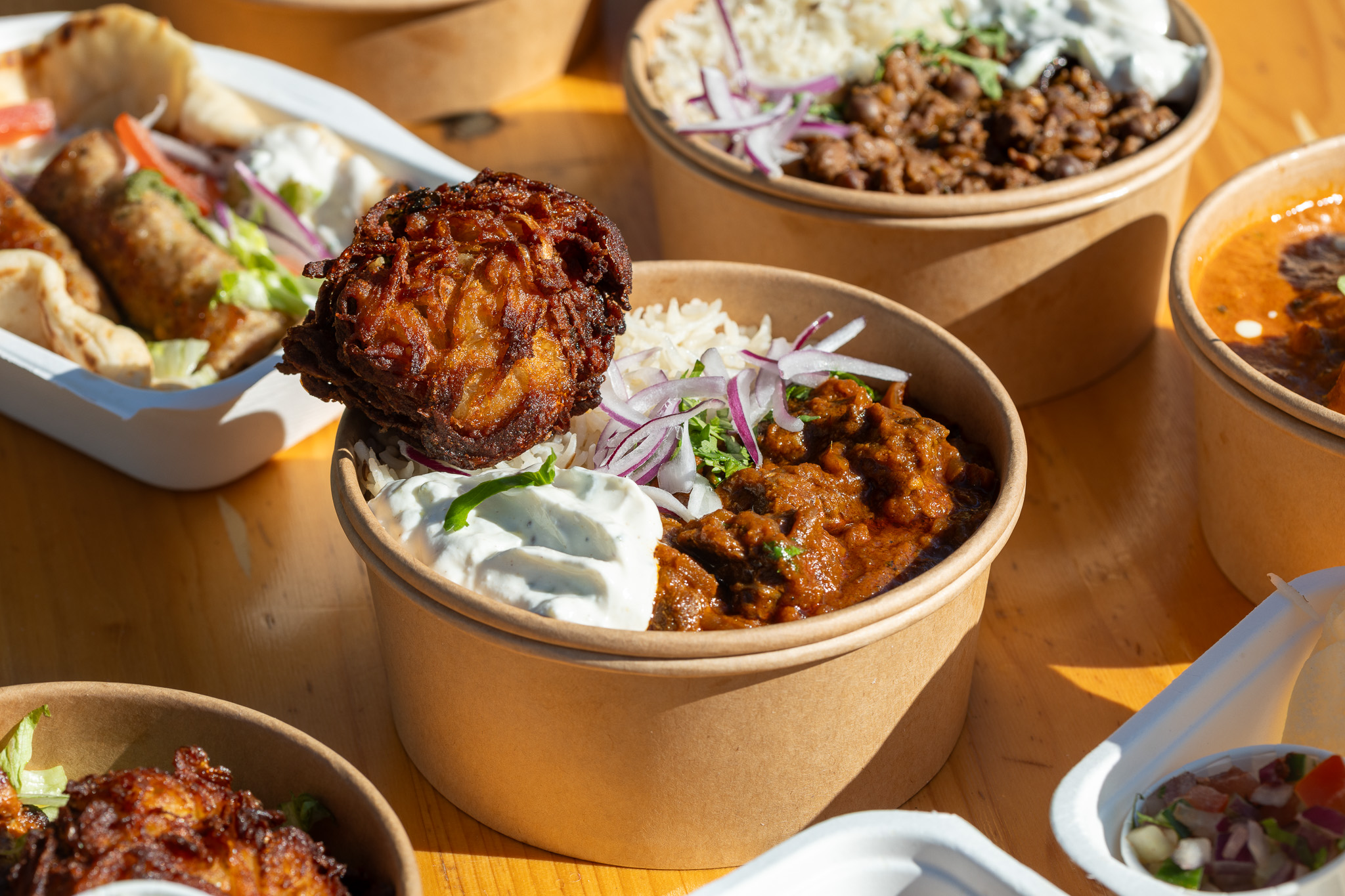A spread of Cegin Halfnhalf street food